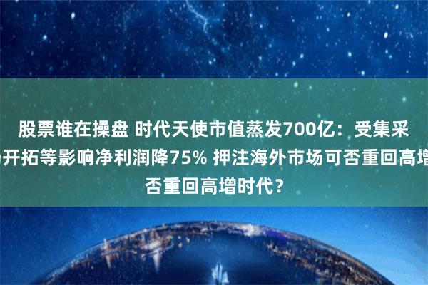股票谁在操盘 时代天使市值蒸发700亿：受集采、市场开拓等影响净利润降75% 押注海外市场可否重回高增时代？